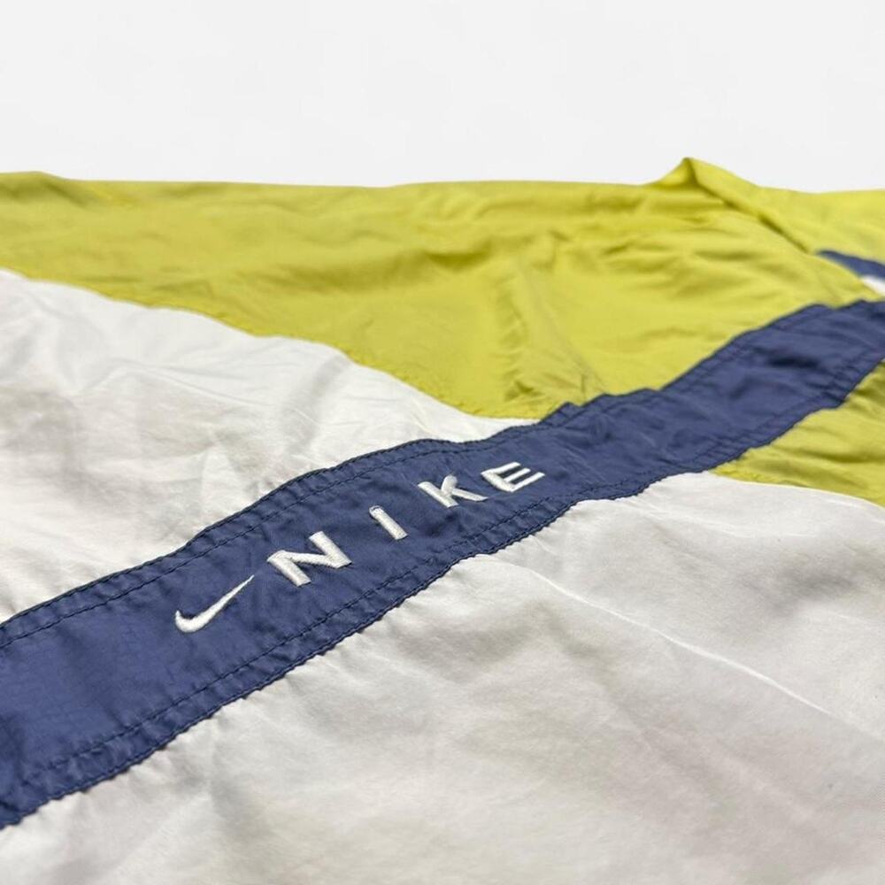 Vintage 90s Nike Colorblock Windbreaker Lime White Blue Women’s XL Full Zip - Picture 2 of 8